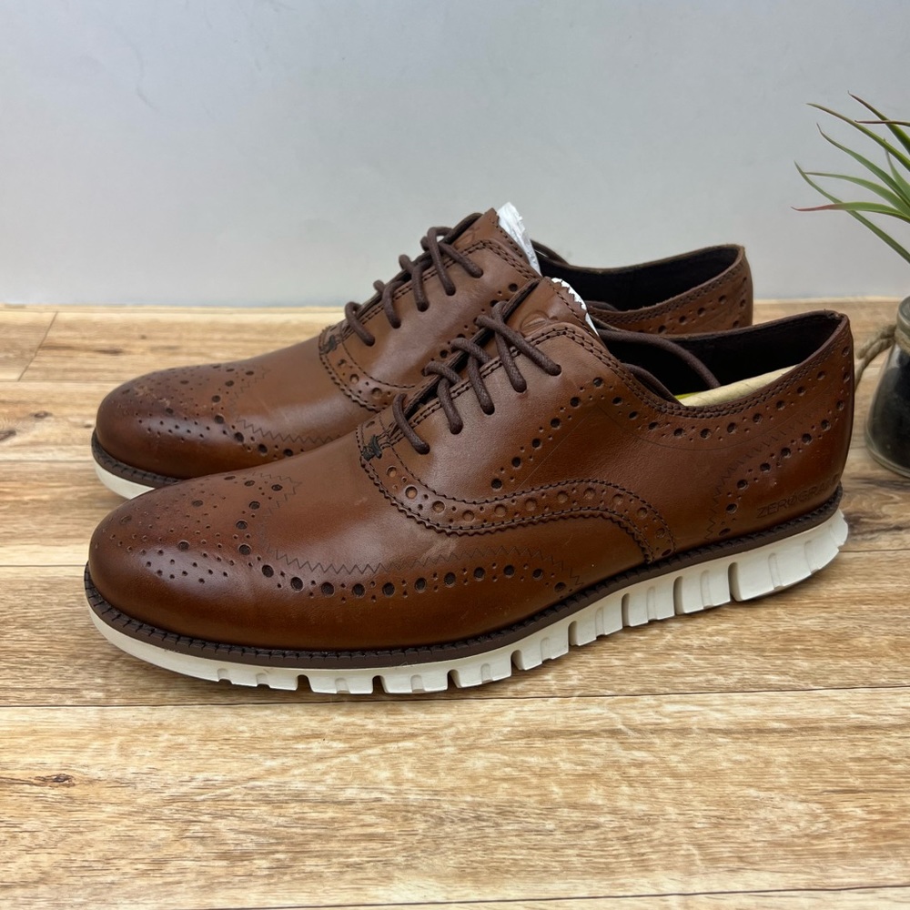 Cole Haan Brown Wingtip Oxfords with Modern Sole